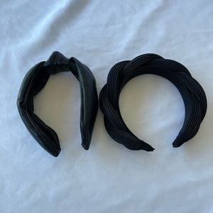 2Bundle - Fashion Knotted Faux Leather & Wide Hairband